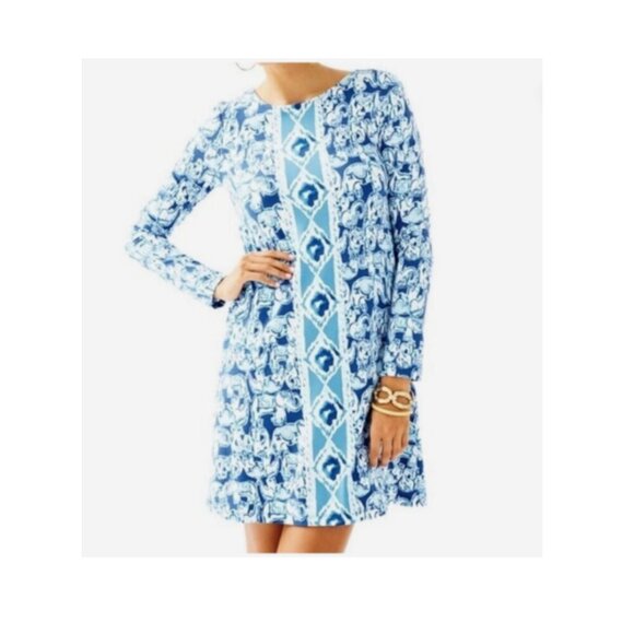 Lilly Pulitzer Ophelia Swing Dress Get Trunky Elephants L EUC - Picture 10 of 13